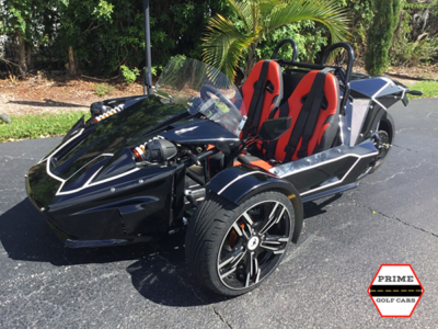 BLACK ORCA SS Reverse Trike 72v LITHIUM Auto Cycle Golf Cart FAST