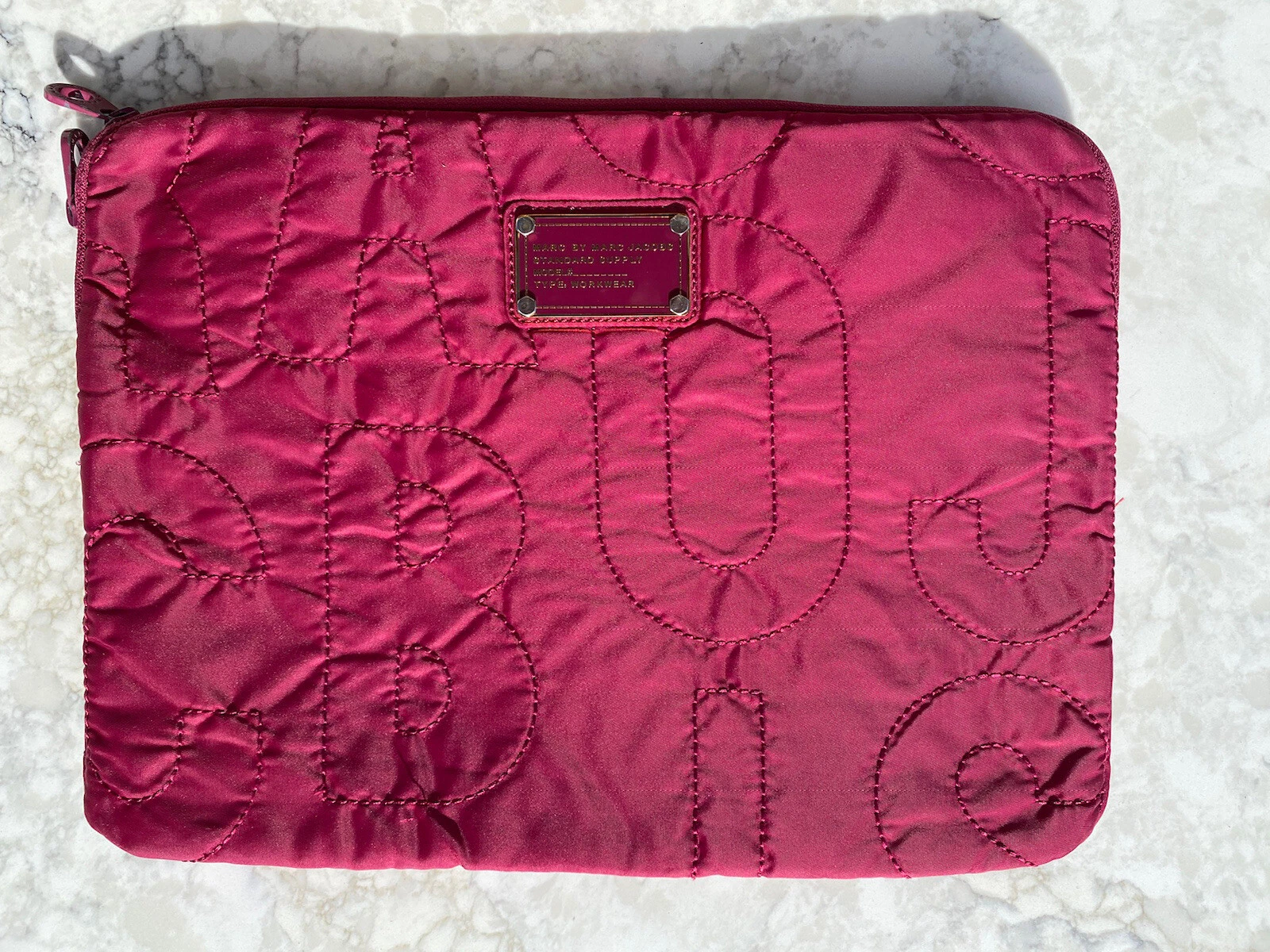 Marc Jacobs Marc by Marc Jacobs fuschia nylon quilted Laptop Sleeve/Protection