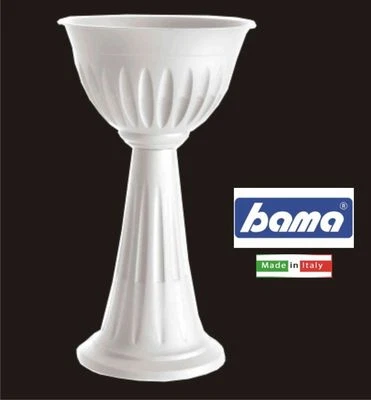 BAMA SPA COLONNA ALBA FIORI TERRA CM.43X74,5h LT.20 BIANCO PLASTICA FIORIERA CASA UFFICIO