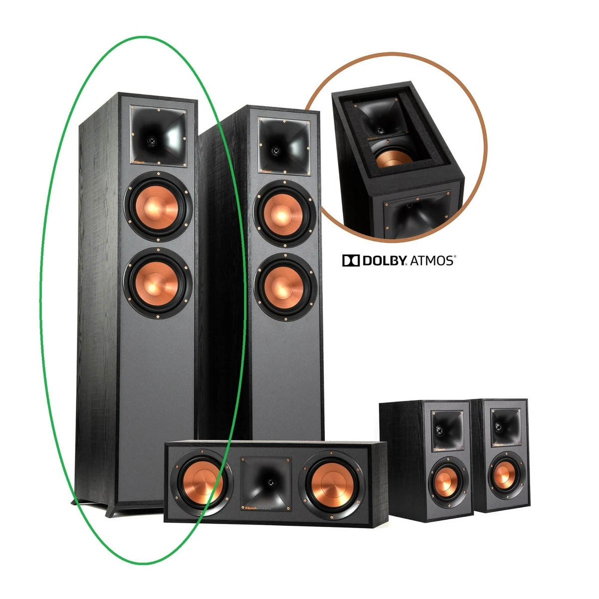 Klipsch Reference R 625FA Dolby Atmos Floorstanding Speaker Black