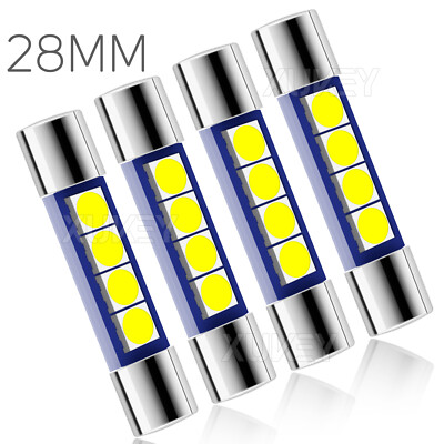 4x 12V 28mm 29mm LED Festoon Fuse Interior Car Light Bulb Dome Vanity Visor Lamp