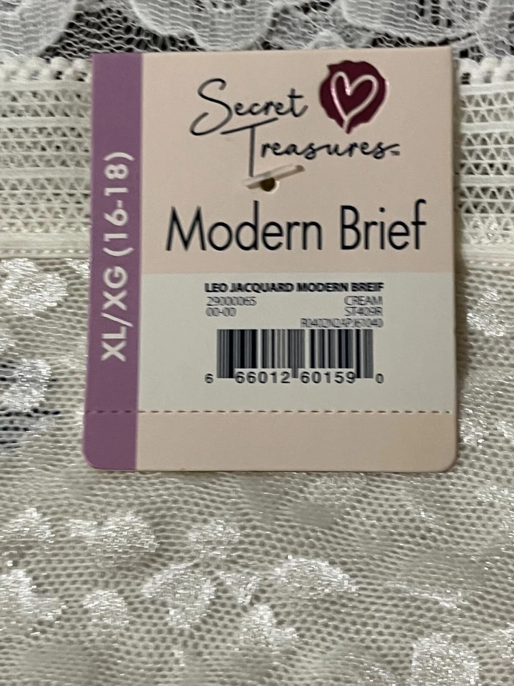 Secret Treasures Moderno Calzoncillo Elástico Encaje Crema XL Foto 3 de 4