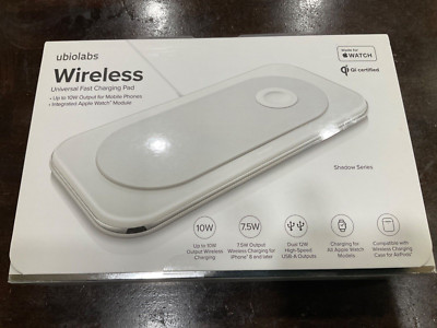 ubiolabs 10-Watt Wireless Fast Charging Pad (WCB123) for Qi Devices - White New