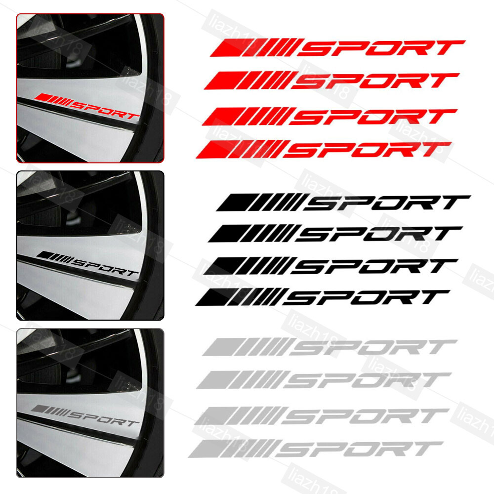SPORT Car Decal Racing Sticker Car Door Rims Wheel Hub Sticker Decal Accessories