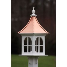 Fancy Home Products Square Bird Feeder w/ Windows Bright Copper 12" BF12-SQ-BC