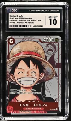 CGC 10 GEM MINT One Piece 2022 Monkey D. Luffy P-001 Collection