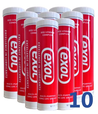 Exol Red Lithium Complex High Temp EP2 Mehrzweckfett 400g Kartusche 10 Stück