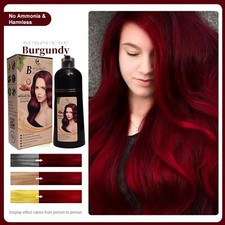 BURGUNDY Hair Dye Shampoo Instant 3 In 1 100 Grey Coverage           