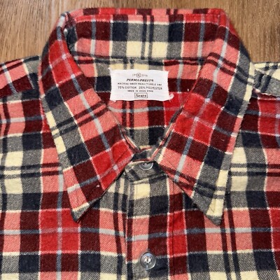 Sears Flannel Shirt Mens XL Perma Prest Plaid Long Sleeve Sears Flannel Shirt Mens XL Perma Prest Plaid Long Sleeve