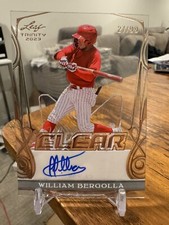 2023 Leaf Trinity Baseball William Bergolla #/99 SSP Clear Rookie RC Auto 🔥📈