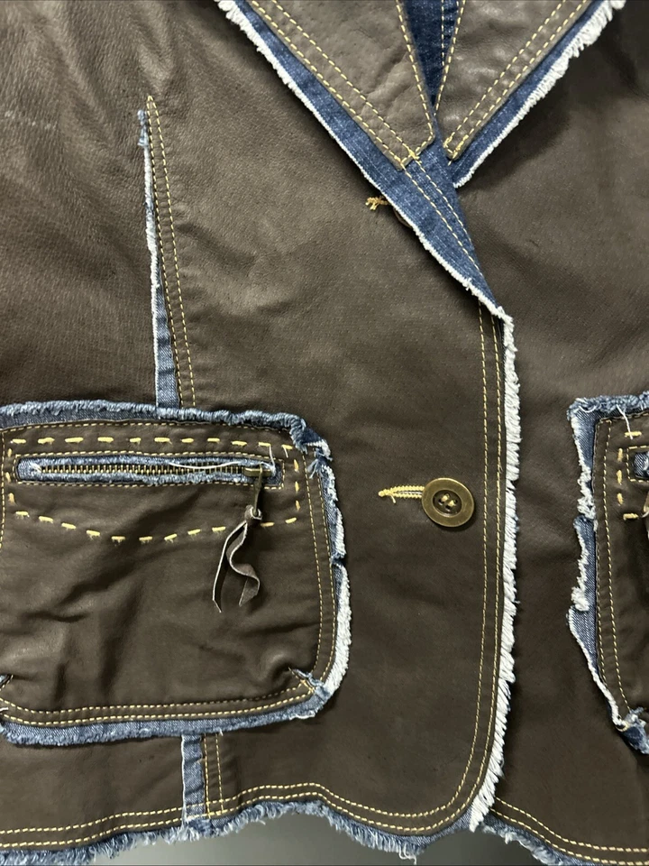 Alberto Makali 100% кожи и 100% Jean куртка размер LG - Изображение 4 из 4