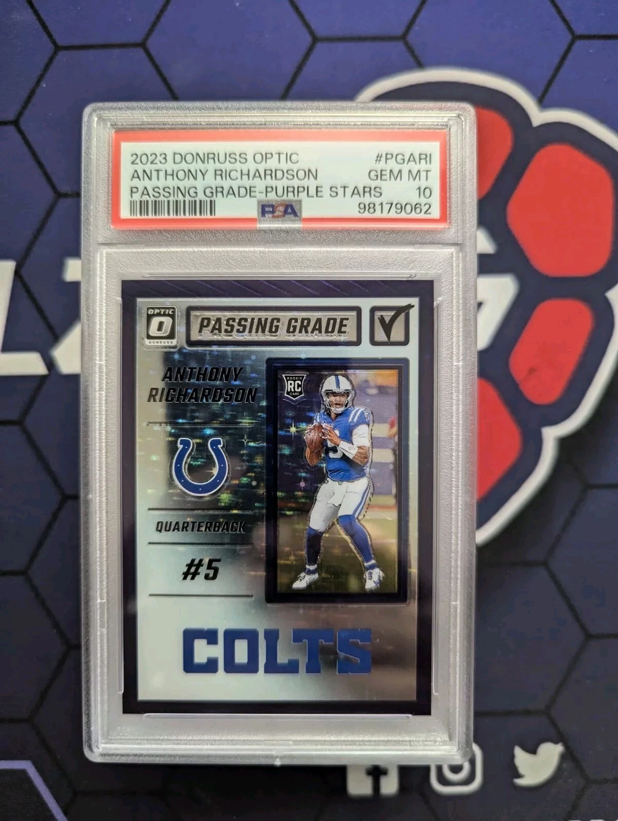 Anthony Richardson Panini Donruss Optic Passing Grade #PGARI Purple Stars