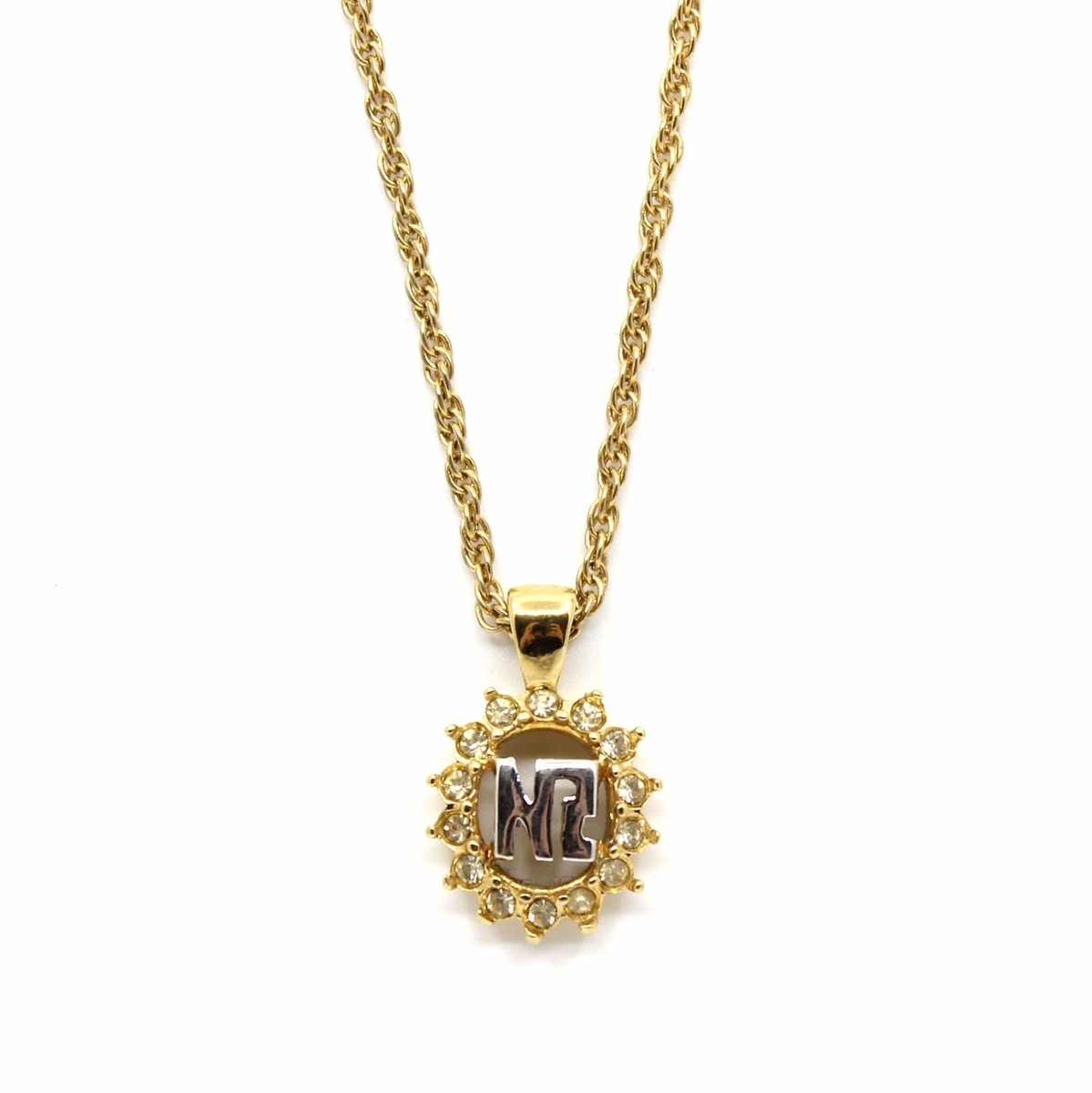 Gold Vintage Nina Ricci Pendant Necklace With Crystal Accents | eBay