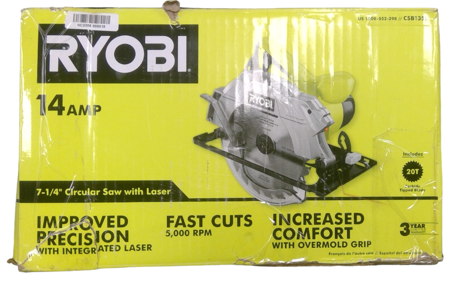 RYOBI CSB135L 7-1/4" Circular Saw w/ Laser