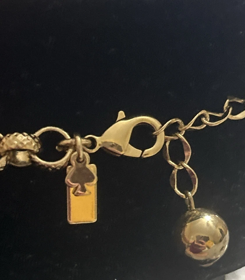 Collar Kate Spade Marrón Y Blanco Grueso Cuentas y Estrás Tono Dorado Foto 3 de 4