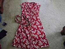 DUNNES STORES RED WRAP DRESS BUST 34" NWOT