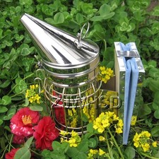 11  Bee Hive Smoker Stainless Steel  leather Heat Shield Beekeeping Equipment