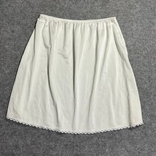 Vintage Half Slip Underskirt Medium White Lace Trim Silky Foundation