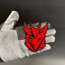 2x Decepticon Transformer Mask Scratch Fender Badge Acrylic Emblem Red