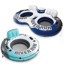 Intex River Run Inflatable Floating Tube River Run II 2 Person Float w/ Cooler