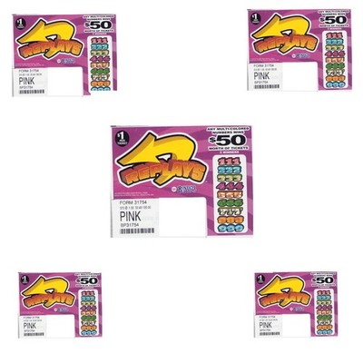 Pull Tab Tickets - Hard Card - Game - 5 Pack - Replays - 370 ct ea