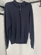 Vintage Brooks Brothers Polo Sweater Merino Wool Navy Blue Men  s Sz L Hong Kong