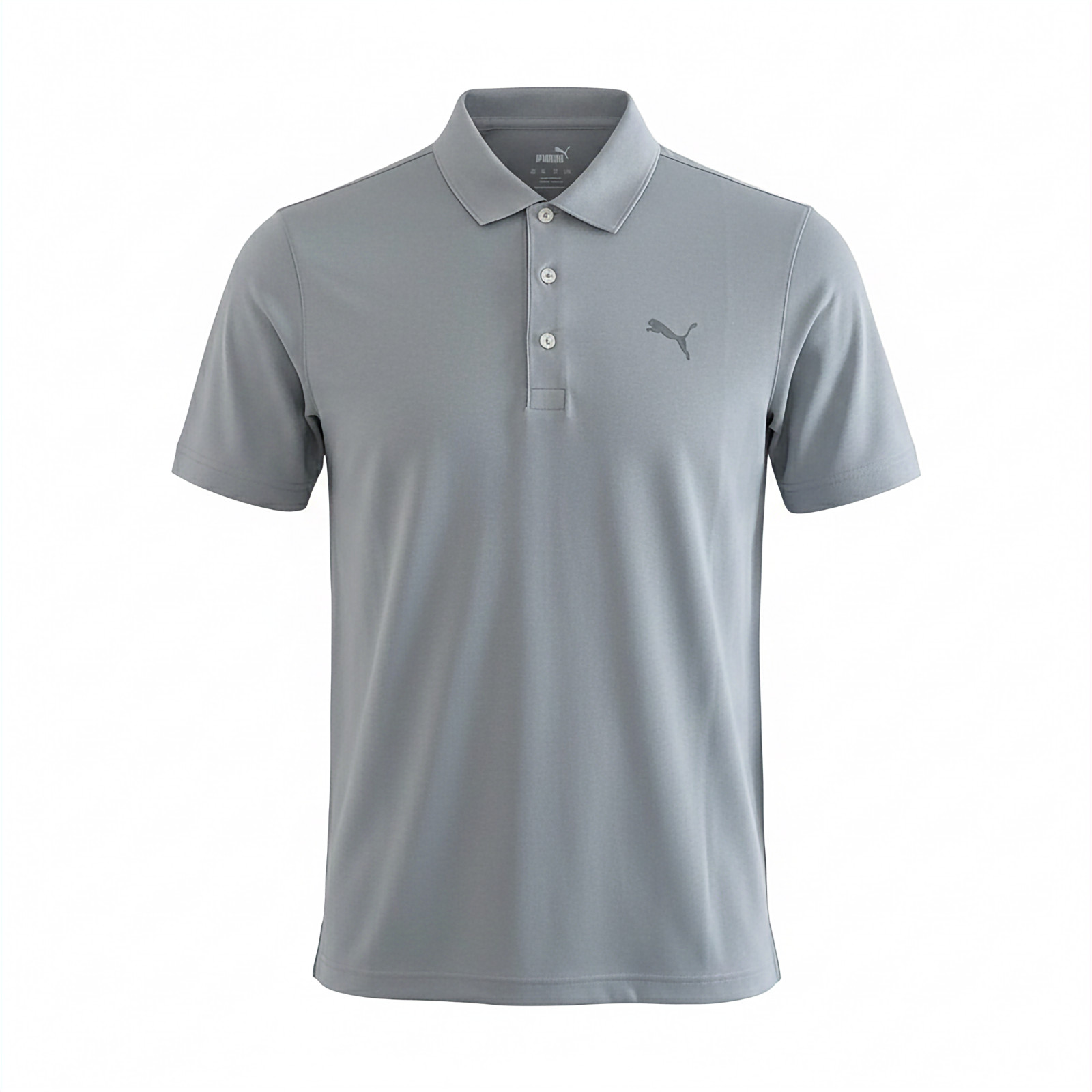 PUMA Mens Polo Shirt Medium Grey Golf Drycell Moisture Wicking Breathable