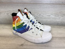 Converse All Star Chuck Taylor High Canvas Trainers Rainbow Pride Womens Size 5