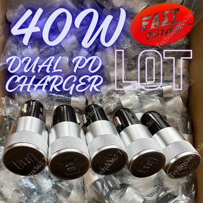40W Fast Charging Double Type-C Car Charger Lot For iPhone 17 16 15 14 13 Pro XS