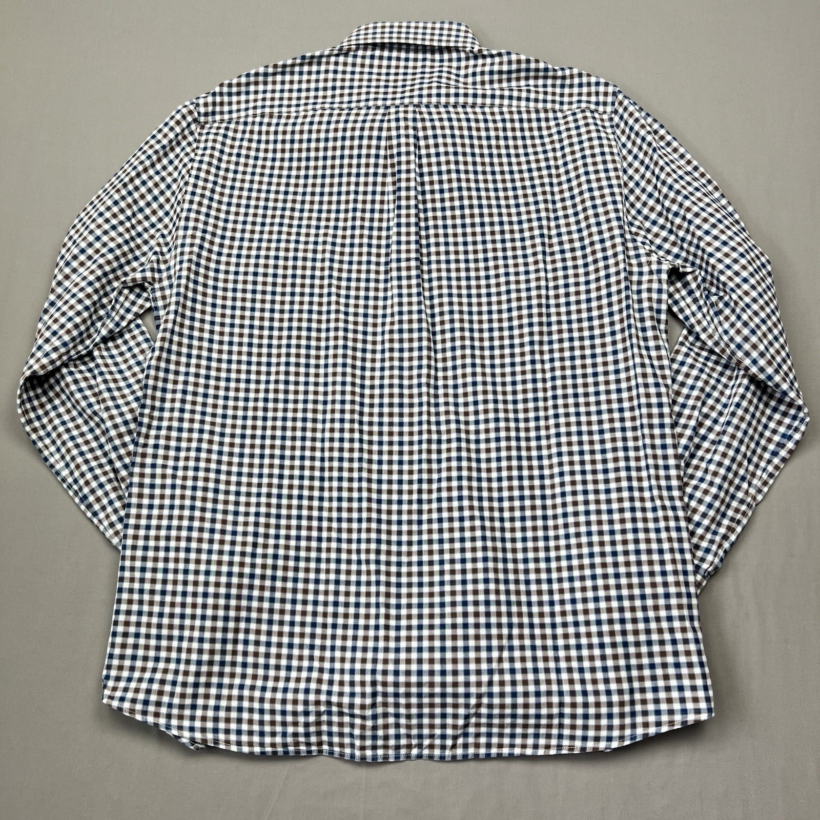 Brunello Cucinelli Large Basic Fit Plaid Blue Bro… - image 6