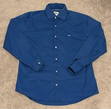 Lacoste Men  s Dress Shirt Size 40 Blue Button Down Long Sleeve Slim Fit