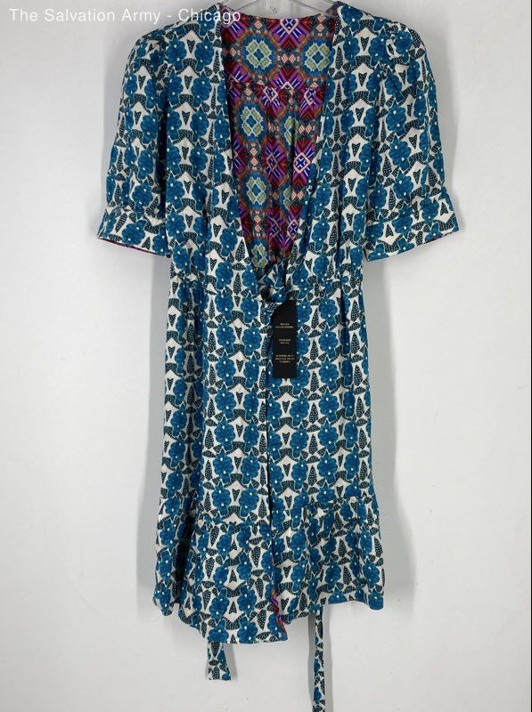 Caballero Womens Multicolor Batik Clementine Reversible Fit & Flare Dress Size S