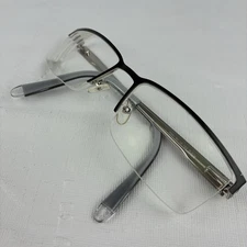 Wide Guyz Tony Black Semi Rimless Eyeglass FRAMES ONLY 60-19-150 Spring Hinge