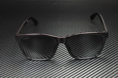 GUCCI GG0746S 001 Black Shiny Grey Square 57 mm Men's Sunglasses