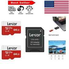 64GB Micro SDXC Memory Card Pack - Dual Cards with Adapter, Waterproof Durable