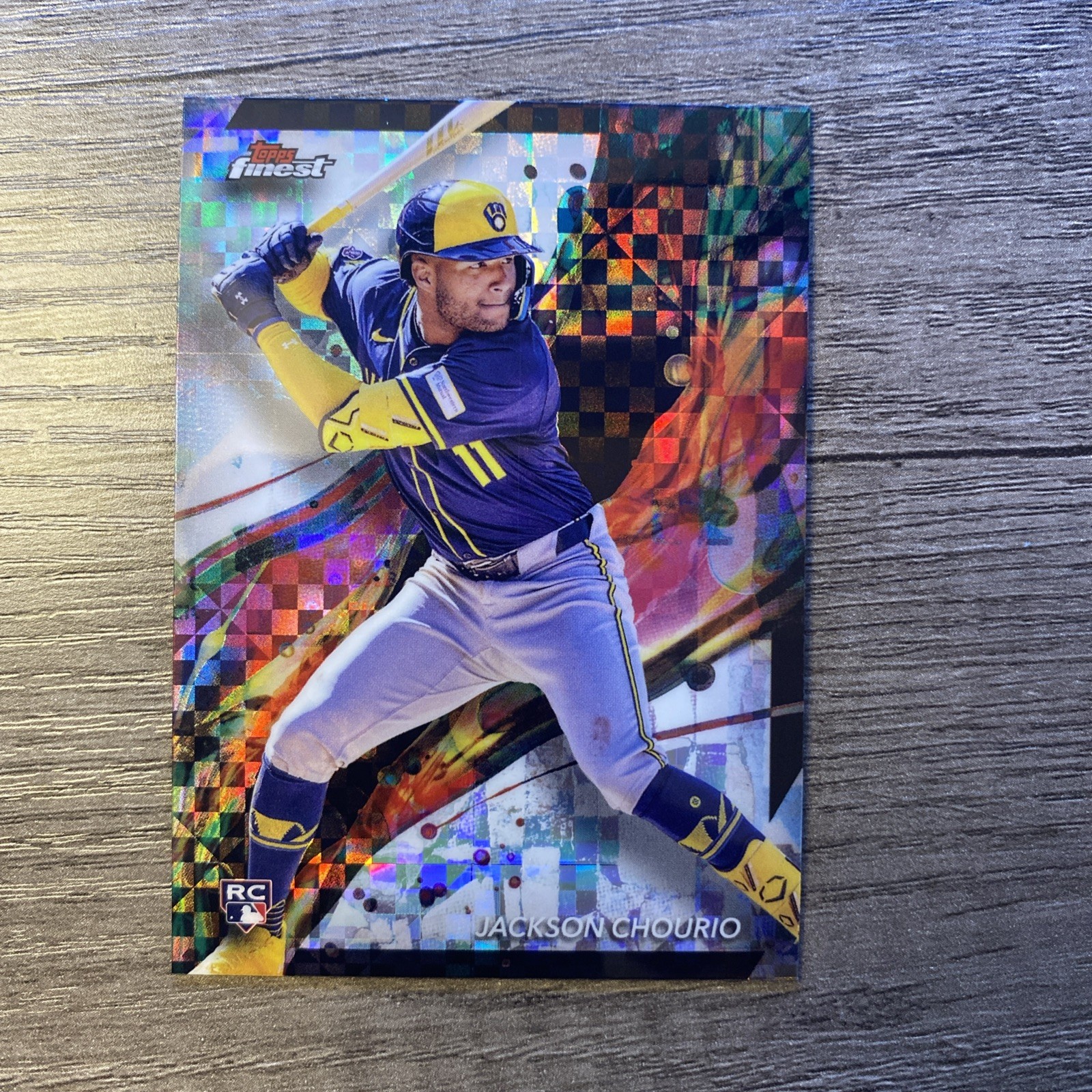 2024 Topps Finest Common X-Fractor Checkerboard Jackson Chourio RC #11