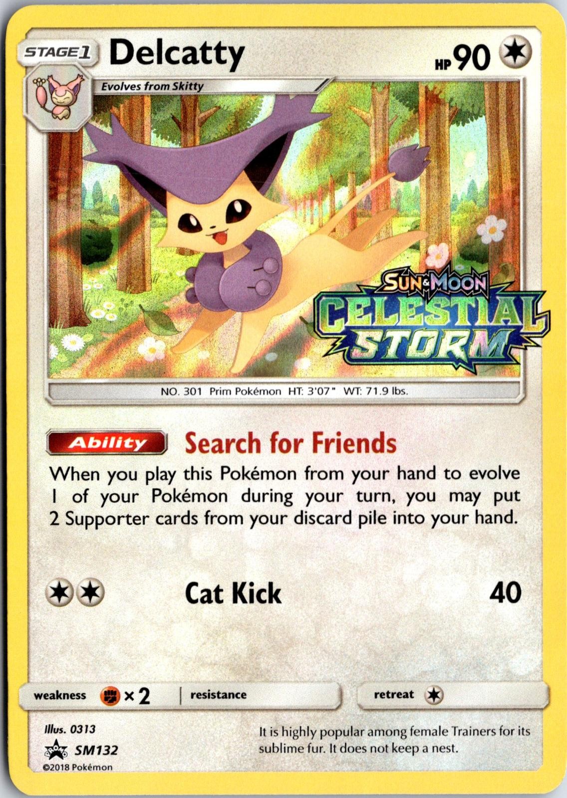 Delcatty - (Prerelease) SM132 Holo P Sun & Moon Promo Pokemon Holo NM/M