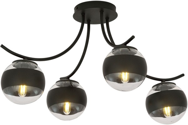 Deckenleuchten Schwarz Durchsichtig IP20 Modern 4X40W/E14-image
