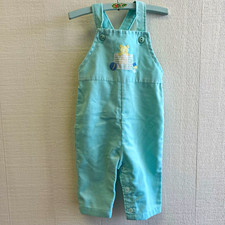 Vintage Healthtex Light Blue Corduroy Cotton Overalls Bear Embroidered 6M