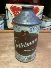 Gettelman Cone top Beer Can Gettelman brewing co Milwaukee Wi Old Vintage