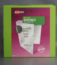 Avery Durable View 3 Ring Binder 2  Slant Rings  Chartreuse Green (17838)