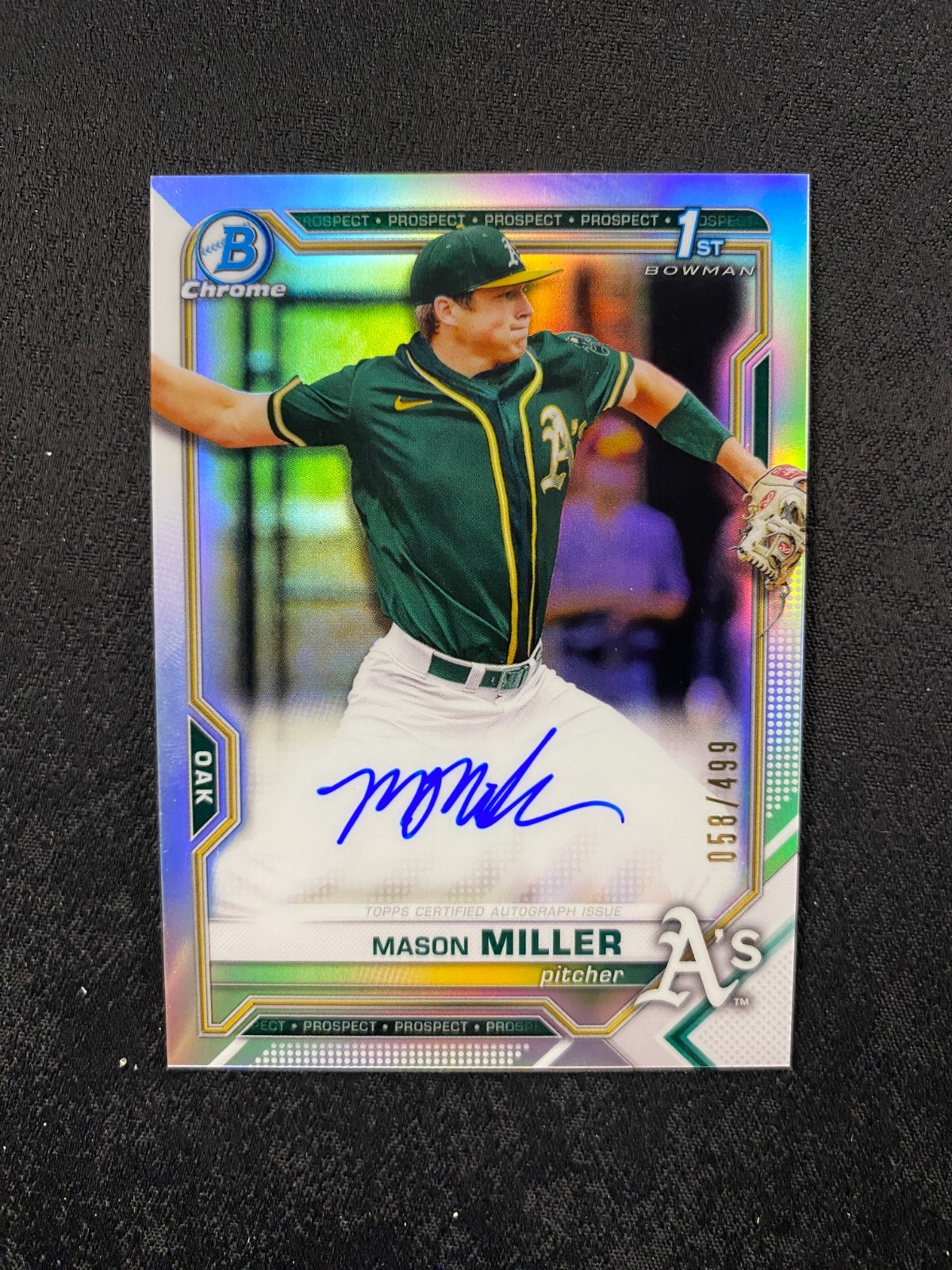 2021 Bowman Chrome Draft Mason Miller Refractor AUTO #/499 1st E672