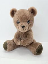 Dakin 10" Plush Brown Bear Nature Babies Vintage Hook  Loop Hands 1977