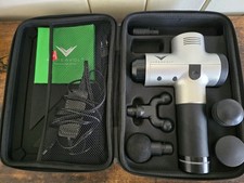 Hyperice Hypervolt Silver Percussion Massage Gun Device Set Excellent Condition 