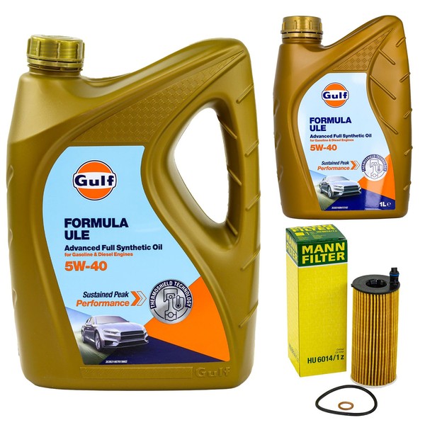 MotoröL Set Gulf Formula ULE 5W-40 6 Liter + ÖLfilter FüR BMW 3Er 5Er 4Er 1Er Z4-image