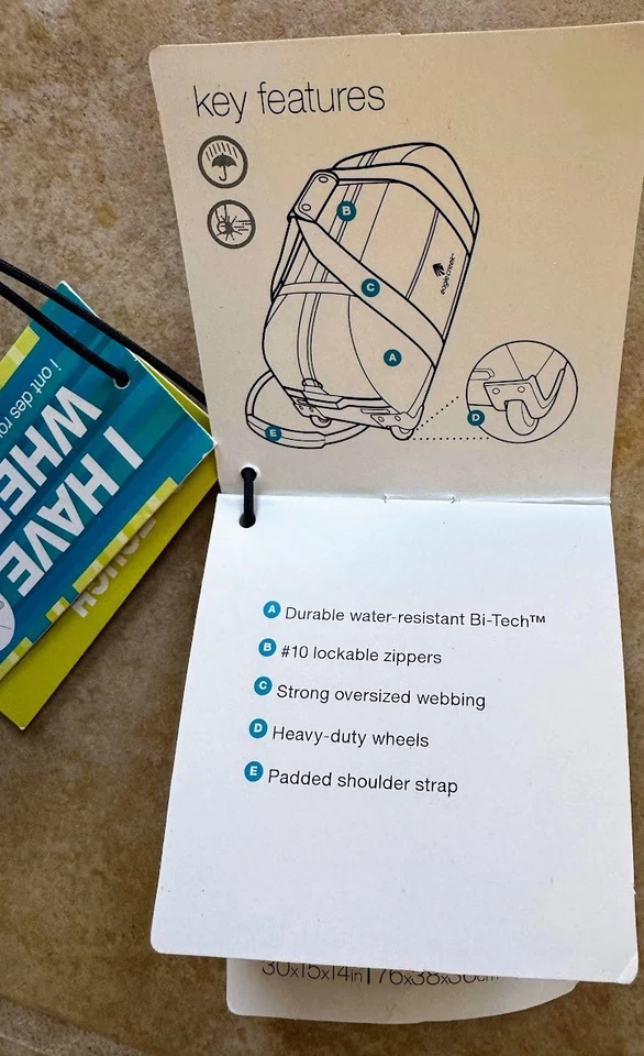 Eagle Creek No Matter What Large Rolling Duffel Bag 105L 30x15x14 Blue EC20421 - Image 2 of 4