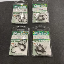 4pks Mustad Hoodlum 5X Strong Live Bait Hooks  Ref. 10814NP-BN Size 4/0 “Save”