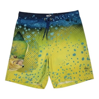 Guy Harvey Swim Trunks Men's Large Mahi Scales Print NEW with Tags