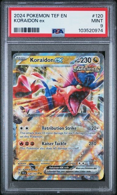 2024 POKEMON TEF EN #120 KORAIDON EX PSA 9 TEMPORAL FORCES