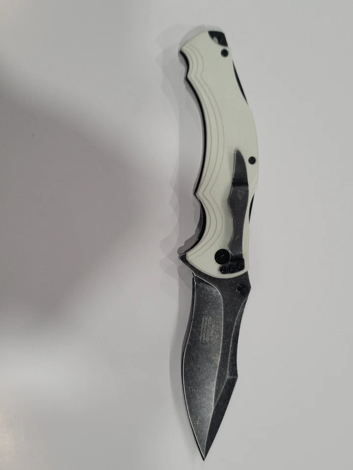 MTech - Cuchillo Plegable Asistente de Resorte Hoja Acero Inoxidable 440, Mango BLANCO G10 Foto 2 de 4